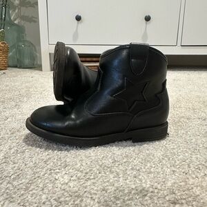 Black Star Embellished Ankle Boots